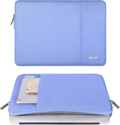 MOSISO Laptop Case 16 inch, 15-15.6 inch Laptop Sleeve Compatible with MacBook Pro 16 M4 M3 M2 M1, HP Acer Dell Lenovo ASUS Notebook, Polyester Vertical Computer Sleeve Bag with Pocket, Slate Blue