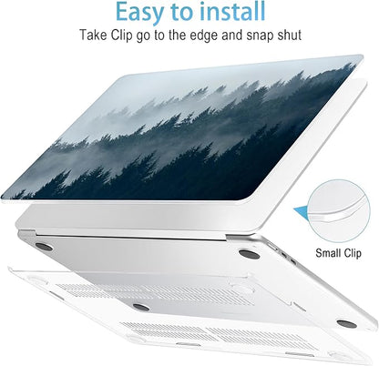 Mektron for 2025 M4 MacBook Air 13.6 Inch A3240 Case Fits 2023 A2681 M2 2024 A3113 M3 Chip with Liquid Retina Display, Printed Plastic Hard Shell Cover for MacBook Air 13.6", Misty Forest C132
