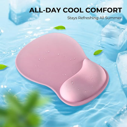 EooCoo Ergonomic Mouse Pad with Gel Wrist Rest Support Middle Concave Design, Relieve Wrist Pain Mousepad, Non-Slip Base for Laptop, Computer, Office Desk Accessories for Women, Carpal Tunnel Syndrome