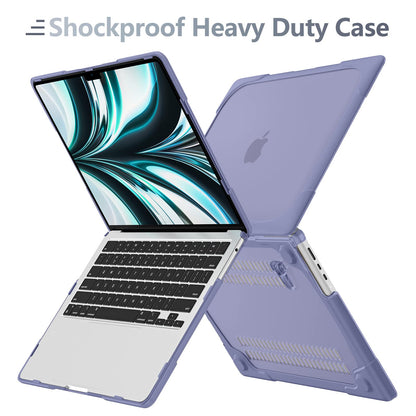 Batianda Heavy Duty Case for MacBook Air 13.6 inch with Stand,Lavender Grey