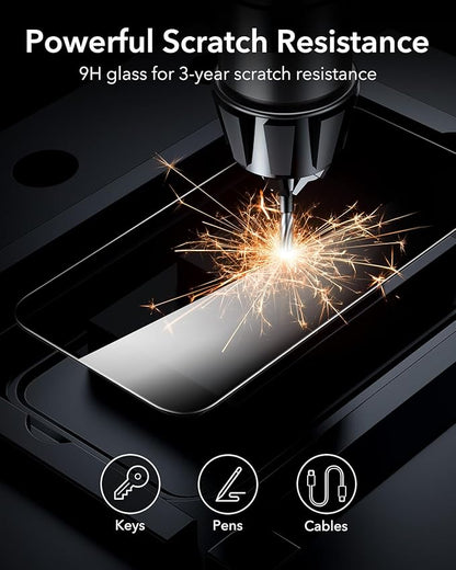 ESR 3 Pack for iPhone 16 / iPhone 15 Privacy Screen Protector, Anti-spy Tempered-Glass Privacy Screen Protector with Easy Installation Tool, Micro-Curved Edges, Case Friendly