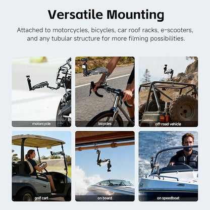 MOVMAX Blade Arm Bike Motorcycle Handlebar Mount Stabilizer, Camera Clamp Mount Shock Absorber for DJI Osmo Pocket 3, Insta 360, GoPro Hero Cameras w Ball Head, Pocket 3 Accessories