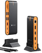 USB C Docking Station Quad Display, 14-in-1 Laptop Docking Station Dual Monitor, 8K@30Hz DP, Dual 4K@60Hz HDMI, VGA, 5 USB Data Ports, 100W PD, Ethernet, SD/TF, Mic/Audio, USB C HUB, Thunderbolt Dock