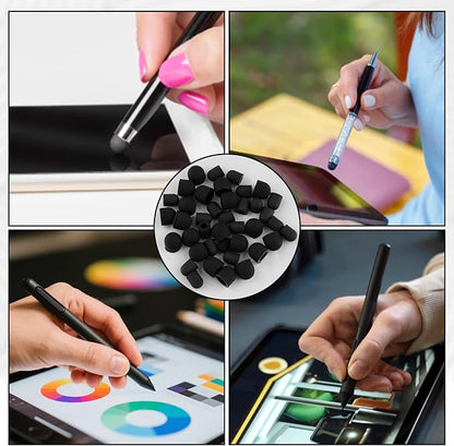 30PCS Rubber Tips for Stylus Pens, 2 Size 0.2'' & 0.28'' Replacement Nibs for Touch Screen Pen & No Scratches Soft Sensitivity Stylus Ends Replacement Tips for Stylus Pens