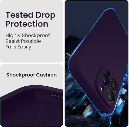 FireNova Designed for iPhone 15 Pro Max Case, Silicone Upgraded [Camera Protection] Phone Case with [2 Screen Protectors], Soft Anti-Scratch Microfiber Lining Inside, 6.7 inch, Purple