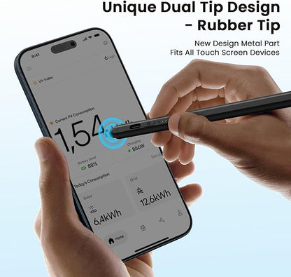 Stylus Pen for iPad(2025-2018),13 mins Fast Charge Pencil with Tilt Sensitivity and Palm Rejection for iPad A16/10/9/8/7/6,Air 13"/11"/M3/M2/5/4/3,Pro 11"/13"/12.9"/M4/M2/M1,Mini 7/6/5,Black