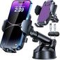 2026 Ultimate Best【True Military-Grade & Safety Cert】Car Phone Holder HTU【Upgraded 360° Rotation & 100LBS Strongest Suction】5-in-1 Truck Windshield Dashboard Vent Mount Stand for iPhone Android, Black