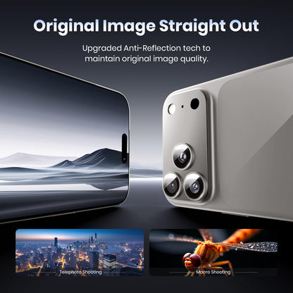 Hoerrye for iPhone 17 Pro Max Camera Lens Protector - [12FT Shatterproof Military Grade] [Strong Adsorption] Metal 9H+ Tempered Glass Camera Screen Full Protective Cover Case Friendly,Gray
