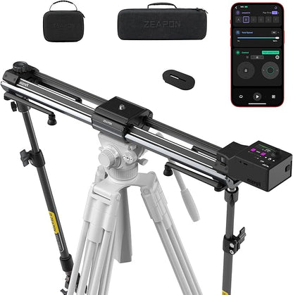 Zeapon Micro4 E1000&PONS PT Heads Double Distance Motorized Camera Slider, High-Speed Low Noise Motor 10-26Lbs Payload, 42''/107cm, LCD Screen, App Control, Smooth Damping Design