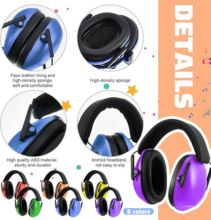 Amylove 12 Pcs Kids Ear Protection Noise Cancelling Headphones Ear Muffs Bulk 27db Adult Noise Reduction Hearing Earmuff(Universal Fit (kids & Adults),Classic Style,Rainbow Color)