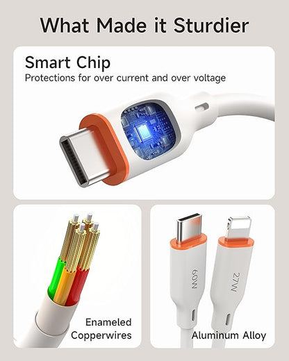 for Apple Watch Charger,3-in-2 Silicone Multi Charging Cable Travel Fast Charger Cord with USB C/Lightning Ports –Tangle-Free for iWatch Ultra/SE/10-1, iPhone 16-12/PS5/Nintendo Switch-4FT