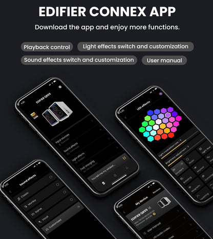 Edifier QR65 RGB Light Desktop Active Monitor, 70W RMS, Hi-Res Audio, Black