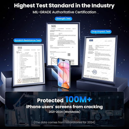 Uyiton UnBreak-Glass for iPhone 15 Pro Max Screen Protector, [Easy to Install] Full Coverage Case Friendly Scratch Resistance Bubble-Free 9H Tempered Glass Screen Protector 15 Pro Max(6.7''), 2 Pack