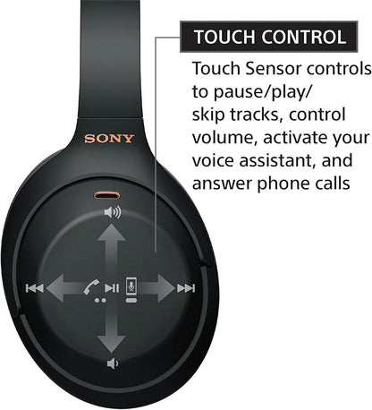 Sony WH-1000XM4 Wireless Premium Noise Canceling Overhead Headphones with Mic for Phone-Call and Alexa Voice Control, Black WH1000XM4