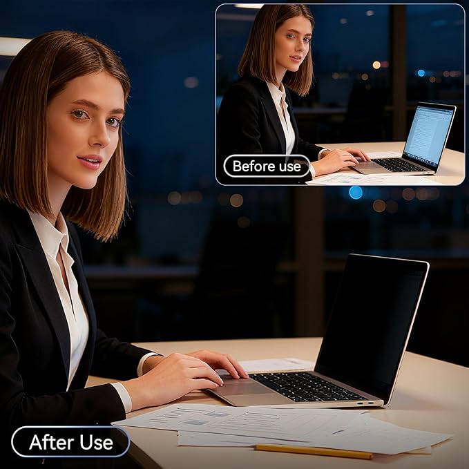 360° Laptop Privacy Screen 14 Inch for 16:10 Computer, 14" Monitor 4 Way Privacy Anti Glare Protector Blue Light Filter Shield Film Compatible with Lenovo/Hp/Dell/Acer/Asus/Thinkpad/Envy/Toshiba