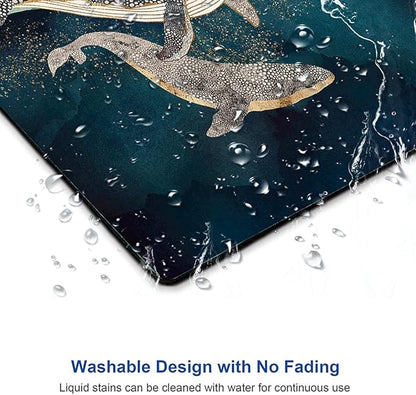 Whale Mouse Pad, Animals Art Mouse Pads, Mouse Mat Square Waterproof Mouse Pad Non Slip Rubber Base MousePads for Office Home Laptop, 9.5"x7.9"x0.12" Inch