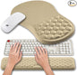 Hokafenle 2 in 1 Ergonomic Mouse Pad Wrist Support & Wrist Rest for Computer Keyboard Set, with Relieve Carpal Tunnel Pain Massage Bulge and Full Memory Gel Design (2In1 Set, Beige)