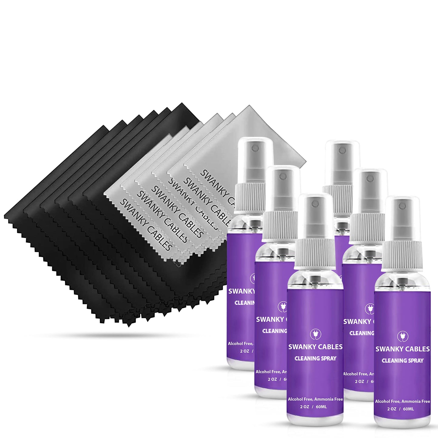 Swanky Computer Screen Cleaner Kit: Set of Electronic Cleaner Spray Microfiber Cleaning Cloth for Tv Cleaner - Ipad Screen Cleaner - iPhone Cleaner - Monitor Cleaner - Laptop Cleaner (2 Oz, 6-Pack)