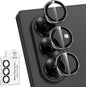 for Samsung Galaxy Z Fold 7 Camera Lens Protector, Individual Metal Ring Tempered Glass Lens Cover, [Strong Adsorption] Scratch Resistant Ultra-Thin HD Clear Lens Cover, 1 Set-Black Ring