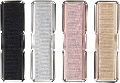 Phone Strap, CISID 4 Pcs Phone Grip with Stand Phone Strap Holder for Hand Finger Kickstand Suitable for iPhone Samsung and Most Smartphones(Black,Silver,Rose Gold,Gold 4PCS)