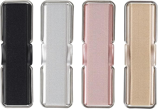 Phone Strap, CISID 4 Pcs Phone Grip with Stand Phone Strap Holder for Hand Finger Kickstand Suitable for iPhone Samsung and Most Smartphones(Black,Silver,Rose Gold,Gold 4PCS)