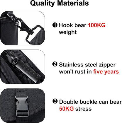 CADeN Camera Bag Case Shoulder Messenger Bag with Tripod Holder Compatible for Nikon, Canon, Sony, DSLR SLR Mirrorless Cameras Waterproof (Black, Large)