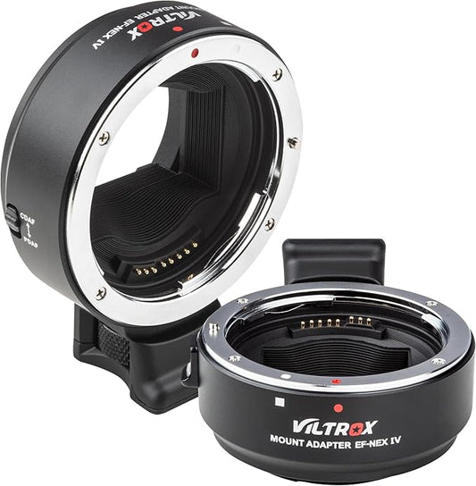 VILTROX EF-NEX IV Lens Adapter, Auto-Focus EF to E Mount Ring Automatic Converter Control Ring Compatible with Canon EF/EF-S Lens to Sony E Mount Camera NEX A9II A7III A9 A7RIII A7RII A7R A7m3