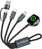 Short 8inch 3 in 2 Multi Charging Cable for Apple Watch Charger USB C iWatch Charger Fast Charging Cable Compatible with iWatch Ultra/SE/10/9/8/7/6/5/4/3/2/1 iPhone 16/15/14/13/Galaxy S23
