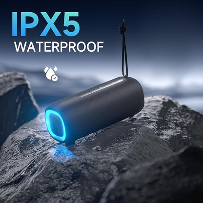 Portable Bluetooth Speaker, Wireless Bluetooth Speaker with Clear Loud Stereo Sound, IPX5 Waterproof Speakers with RGB Lights, BT5.3, Long Playtime, TWS Pairing for Home Outdoor Party Beach Travel