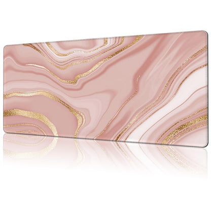 NIYLYNSYN Mouse Pad Large Liquid Marble Non-Slip Gaming Desk Mat with Stitched Edge Laptop Keyboard Desk Pad for Work Home Gaming (35.4 x 15.7 Inches)