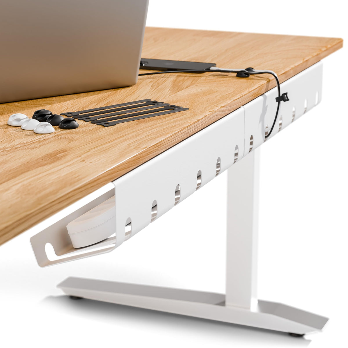 PAMO Cable Management Under Desk, Set of 3 - Black