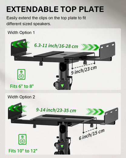 Vondynote Dual Side Clamp Desk Studio Monitor Stands with Cable Management