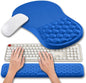 Hokafenle 2 in 1 Ergonomic Mouse Pad Wrist Support & Wrist Rest for Computer Keyboard Set, with Relieve Carpal Tunnel Pain Massage Bulge and Full Memory Gel Design (2In1 Set, Sand Color)