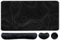 Topographic Large Mouse Pad and Keyboard Wrist Rest, Desk Pad for Keyboard and Mouse, 4-in-1 Large Gaming Mouse Pad with Wrist Support, Non-Slip Desk Mat for Home Office Study Game-Topographic Contour