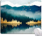 Abstract Landscape Mouse Pad - Square Waterproof Non-Slip Rubber Base for Office Laptop, 9.5"x7.9"x0.12" Inch (Mountain Landscape)
