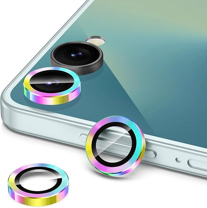 for Samsung Galaxy Z Flip 7 Camera Lens Protector, Individual Metal Ring Tempered Glass Lens Cover, [Strong Adsorption] Scratch Resistant Ultra-Thin HD Clear Lens Cover, 1 Set-Colorful