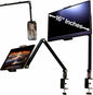 Portable Monitor Stand 16 Inch - Heavy Duty Aluminum Adjustable Monitor Mount with Articulating Arm, 360° Rotation, Cable Management - Professional Desk Setup for Tablets, Phones 4.7-16"