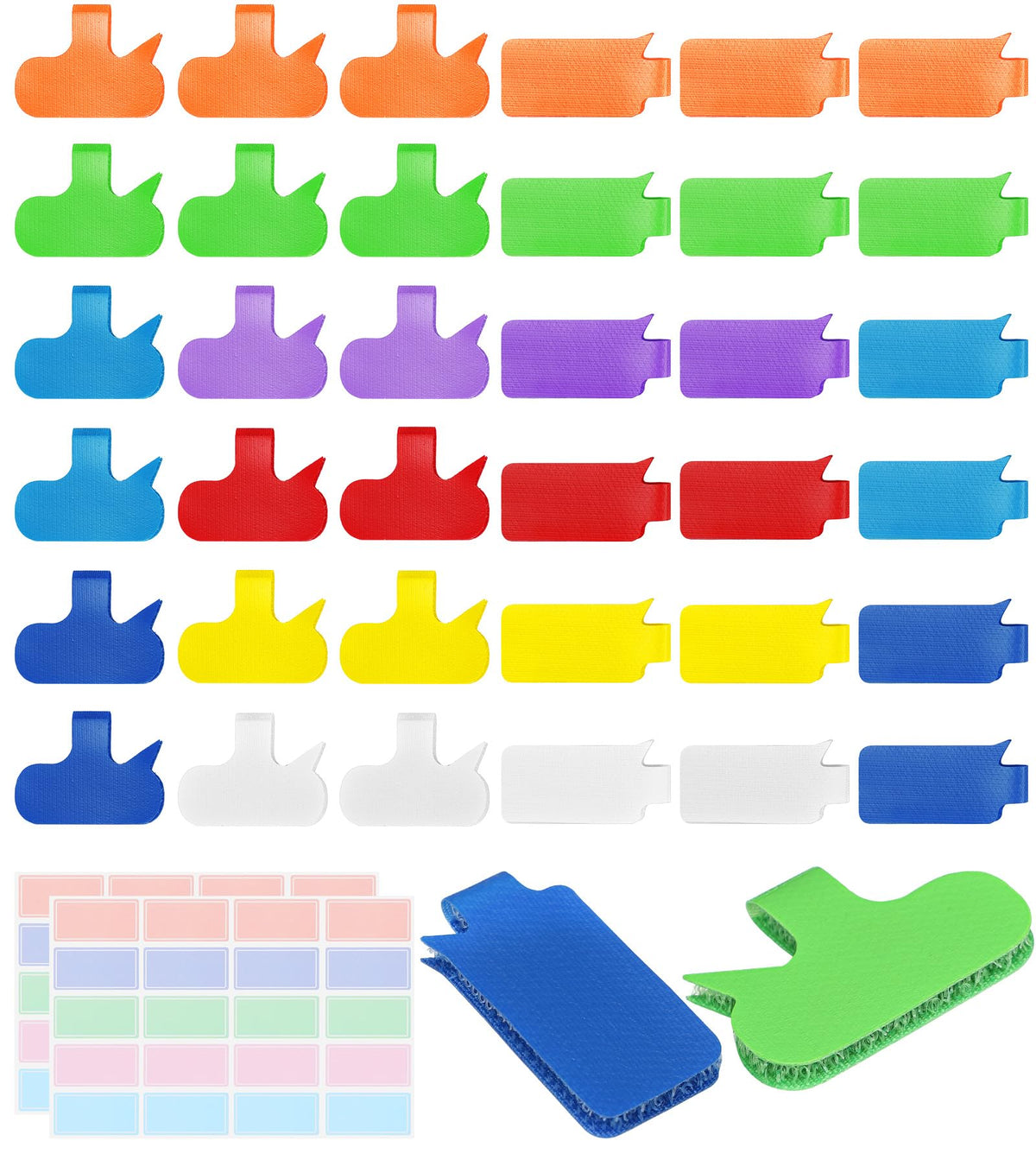 SummerBrite Reusable Write On Cable Labels Wire Tags, 36 Pack, Oval