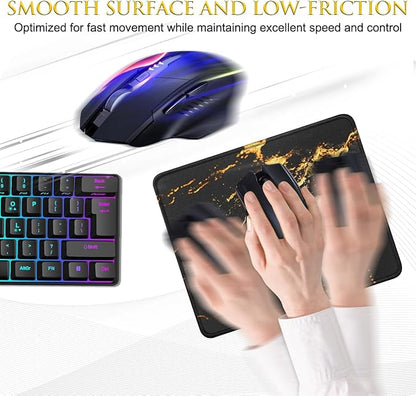 JIKIOU 3 Pack Mouse Pad with Stitched Edge,Portable Size-10.2x8.3in Gilding