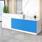 Reception Desk with Counter Modern Checkout Counter with Lockable Drawer Keyboard Tray Receptionist Desk for Office Salon Reception Table V Right 55inch/140cm