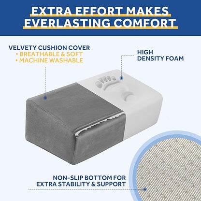 Foot Rest for Under Desk at Work, Adjustable Footrest for Office Chair & Gaming Chair,Ergonomic Footrest Pillow Desk Foot Stool with Washable Cover for Home, Airplane, Travel (Gray)