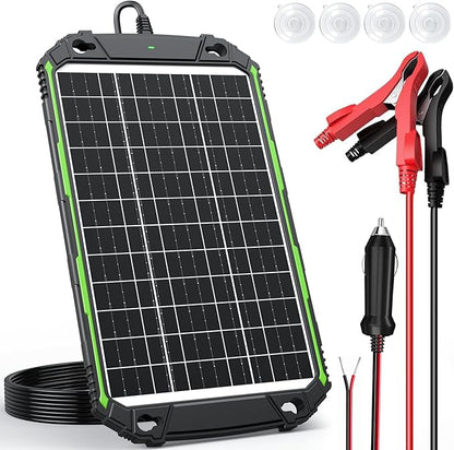 Sun Energise 15W 12V Solar Battery Charger Maintainer PRO, Built-in Smart MPPT Charge Controller, Waterproof 12 Volt Solar Panel Trickle Charging Kits for Car Auto Boat RV Marine Trailer Camper