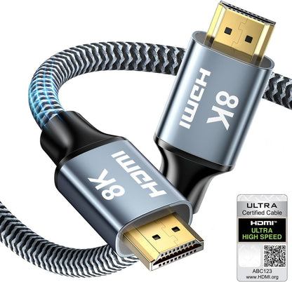 CABNEER 8K HDMI Cable 4 ft, 48Gbps High Speed HDMI 2.1 Cable, HDMI Cord 8K@60Hz 4K@120Hz Support for HDR eARC HDCP 2.2&2.3, HDMI Cable 2.1 Compatible with HDTV, Laptop, Monitor, PC