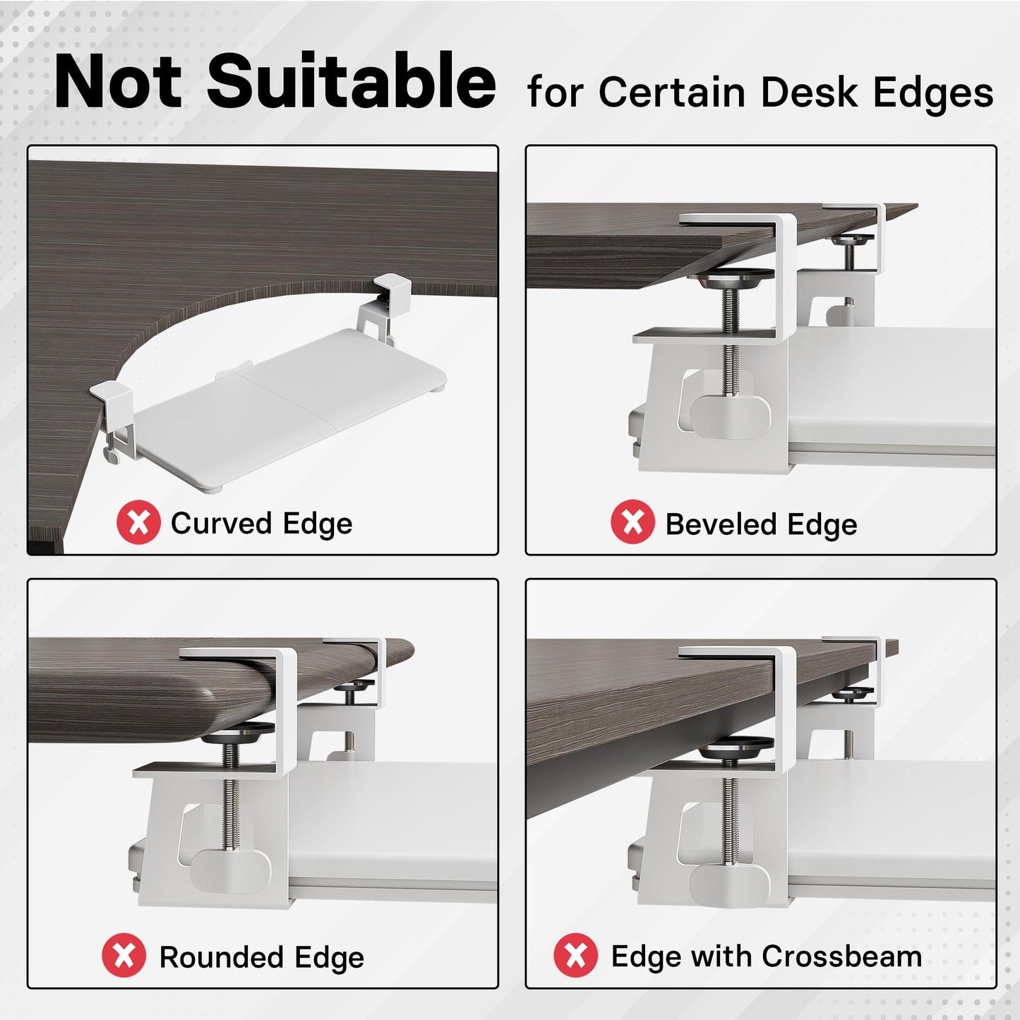 BONTEC Under Desk Keyboard Tray, Pull-Out Keyboard & Mouse Platform