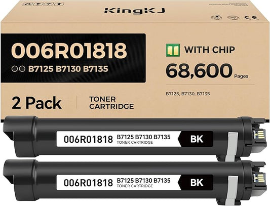 KingKJ Versalink B7125 B7130 B7135 Black High Capacity Toner Cartridge 2-Pack