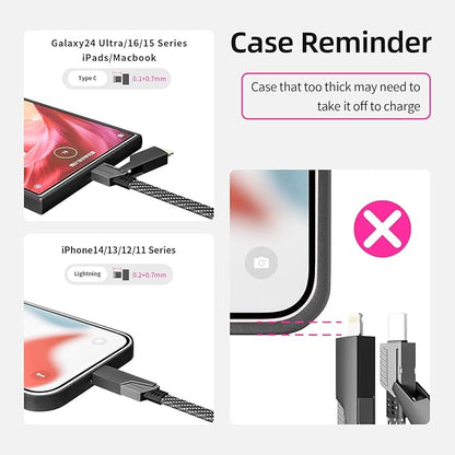 IDISON USB C Cable, 240W MAX 4 in 1 Charging Cord 5FT with E-Mark Chip, Fast Charging USB A/C to C/Lightning Cable for iPhone 16/15/14/13 Series, MacBook/Pad/Android/Tablets and More