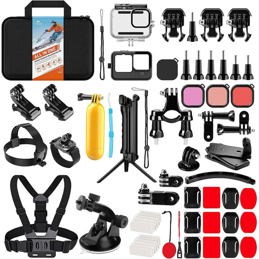 HONGDAK Action Camera Accessories Kit for GoPro Hero 13 12 11 10 9 Black