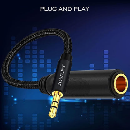 1/4 to 3.5mm Adapter, TRS 6.35mm Female to 3.5mm Male Headphone Adapter, 1/4" Female to 1/8" Male Stereo Audio Cable Adapter for Headphones, Amplifiers, Guitar, Amp - 1 ft
