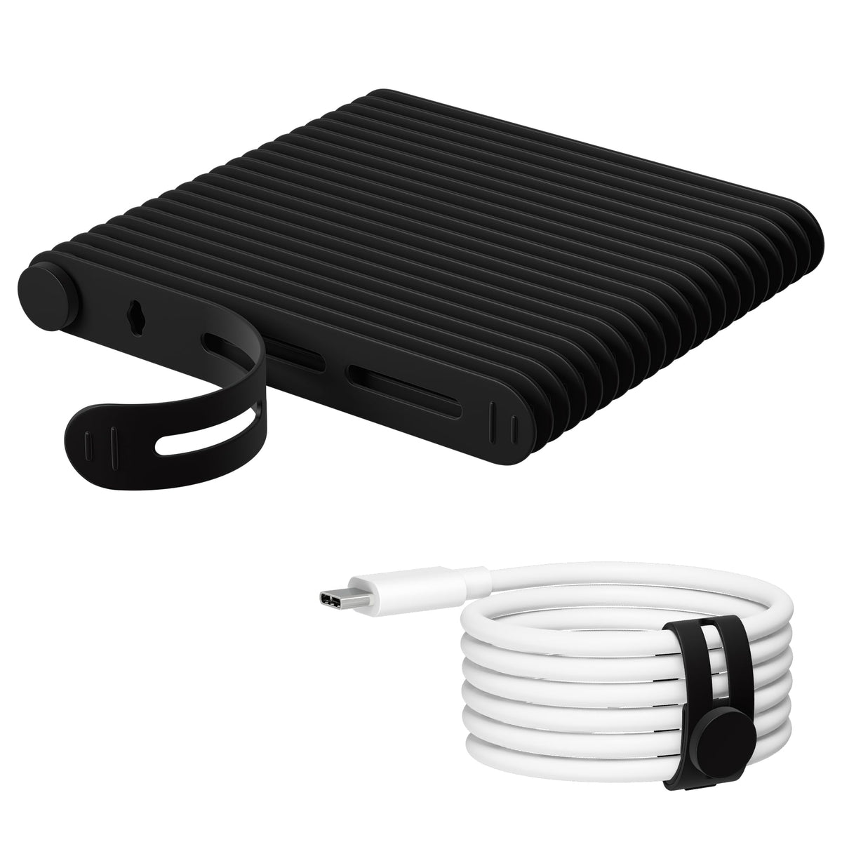 Nearockle 40Pcs Reusable Cable Ties, Adjustable Cord Organizer, 3 in-Black