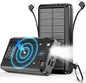 Solar Power Bank Portable Charger 52800mAh 5V/3A Fast Charging Battery Pack with Built in 4 Cables 2 Outputs & LED Flashlight for All Mobile Devices Camping Traver Outdoor